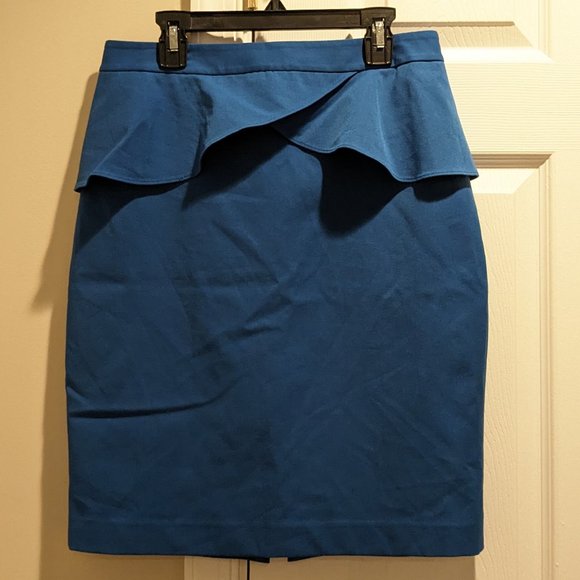 Express Peplum Royal Blue Lined Skirt Size 6 - Picture 1 of 3